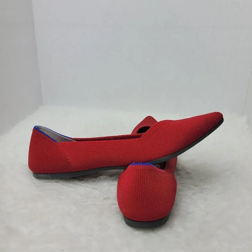 Rothy’s The Point Chili Red Pointed Toe  Ballet Flats Women's Shoes Size 8.5